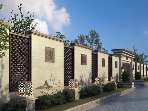 Neo-Chinese Style fence courtyard wall