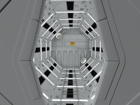 Post-modern space station tunnel free