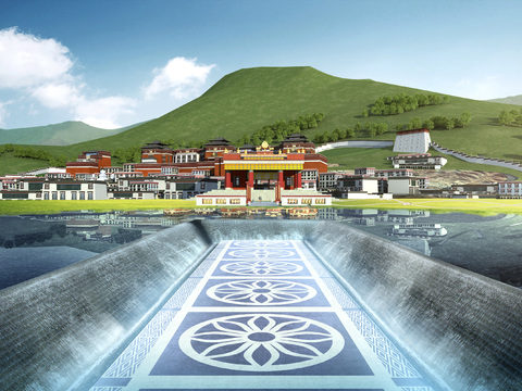 Exterior Landscape of Modern Tibetan Town