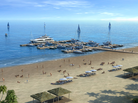 Modern Beach Marina View