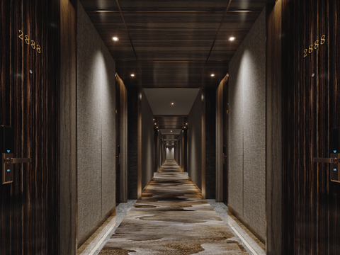 Modern Hotel Corridor