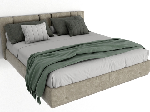 Modern fabric double bed free