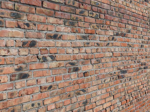 Modern red brick brick wall