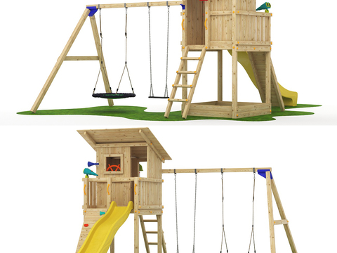 Modern Playground Slide Swing Combo 3