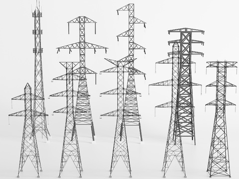 modern high voltage electric wire tower signal tower