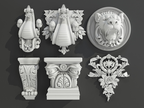 European-style gypsum carving component combination