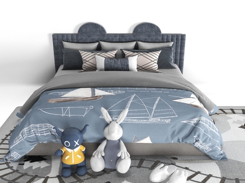 Nordic Fabric kids Bed Free