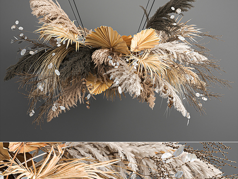 Modern reed dried flower hanging basket