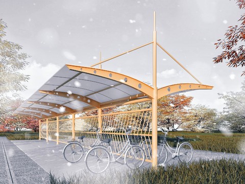 Modern Bicycle Parking Shed