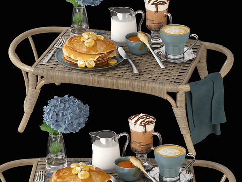 Modern Milk Coffee Breakfast Food Tableware