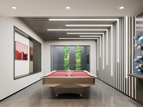 Modern Billiards Recreation Room