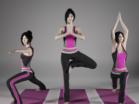 Modern Yoga Beauty Characters