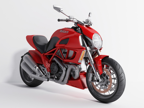 Modern Red Motorcycle