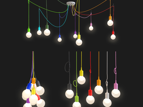 Modern Color Children's Light Bulb Chandelier