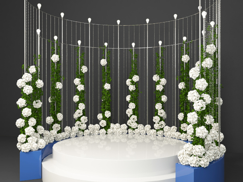 Modern wedding floral stage