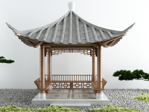 Neo-Chinese Style pavilion gardening sketch