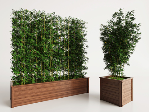 Bamboo potted flower box