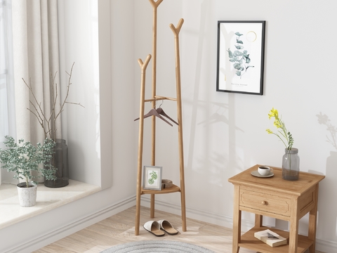 Modern Solid Wood Coat Rack