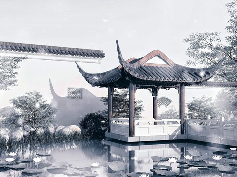 Chinese-style ancient pavilion