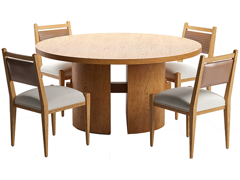 Nordic Simple Solid Wood Dining Table and Chair Free