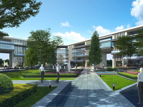 modern office park landscape psd