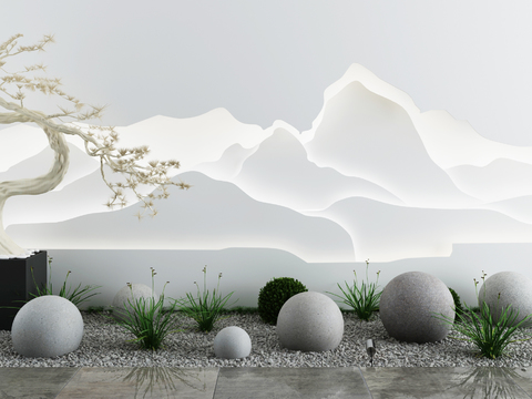 New Chinese pine landscape sketch