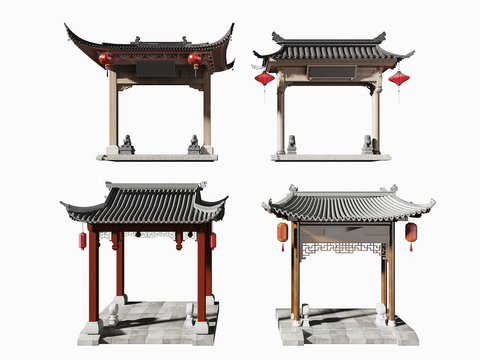 New Chinese-style archway archway gatehouse