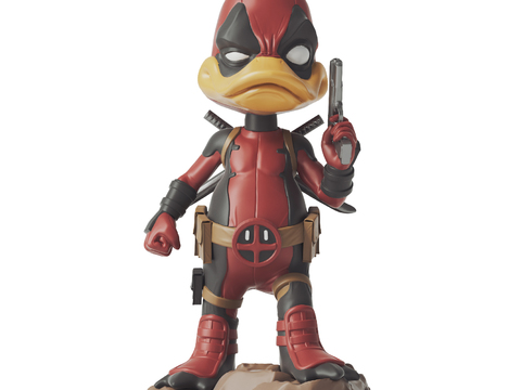 Deadpool Donald Duck Hand-made Art Toy Doll Doll