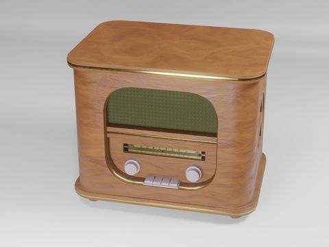 American Retro Solid Wood Radio Free