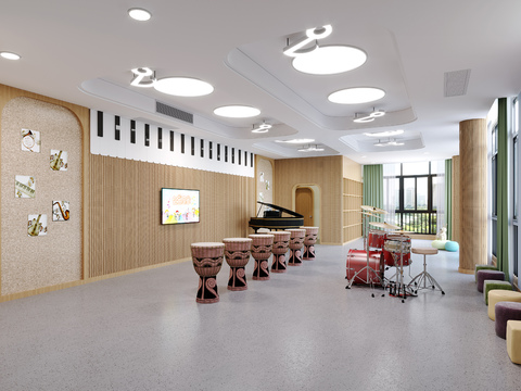 Modern Music Training Classroom 3D