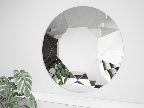 Modern Minimalist Round Convex Mirror Free