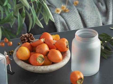 Persimmon fruit glass food ornaments