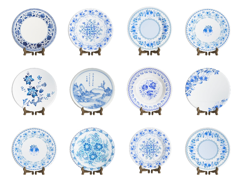 blue and white porcelain porcelain plate