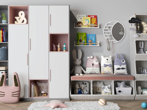 Nordic Children's Bookcase Toy Storage Cabinet