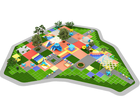 Modern outdoor children's playground