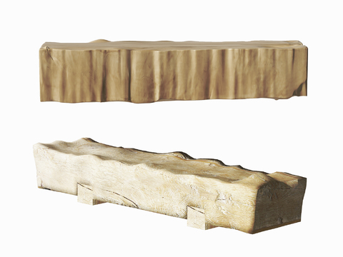 Natural Wind Log Outdoor Bench