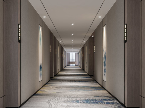 New Chinese Hotel Corridor