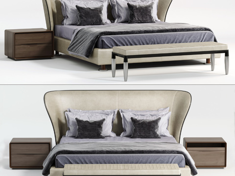 Giorgetti modern leather double bed