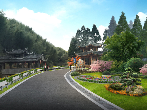 chinese pavilion park psd