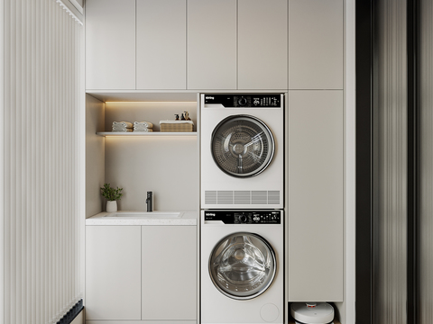 Simple balcony laundry room