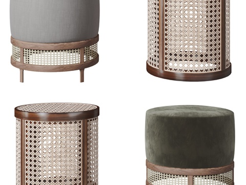 Modern rattan stool