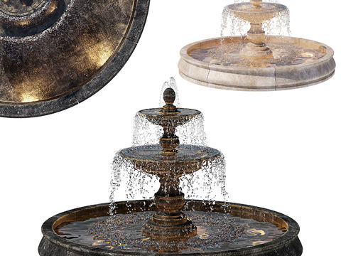 European-style fountain water feature