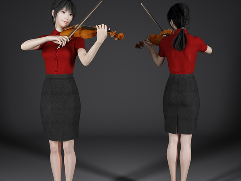 Modern women play the violin