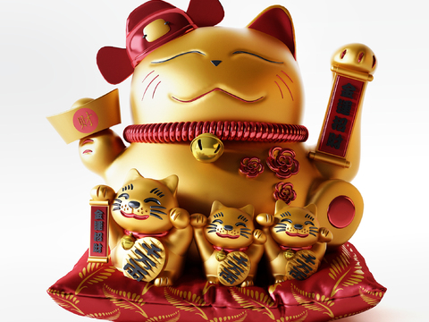 Modern lucky cat ornaments