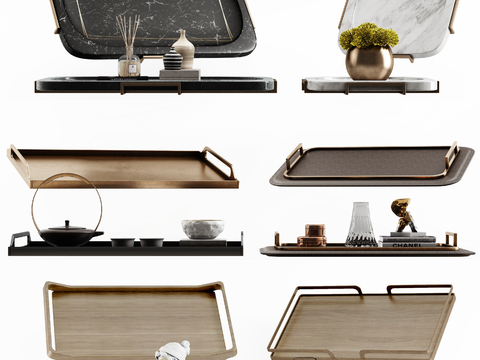 Modern Tray Tea Set Ornaments