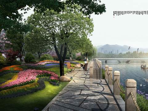 riverside park landscape psd