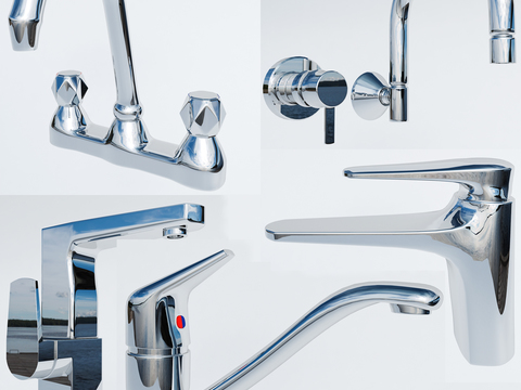 Modern stainless steel faucet combination