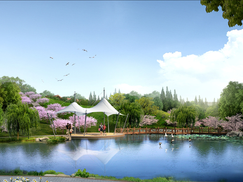 wetland park landscape psd