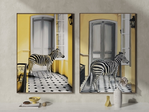 Modern zebra decorative painting free