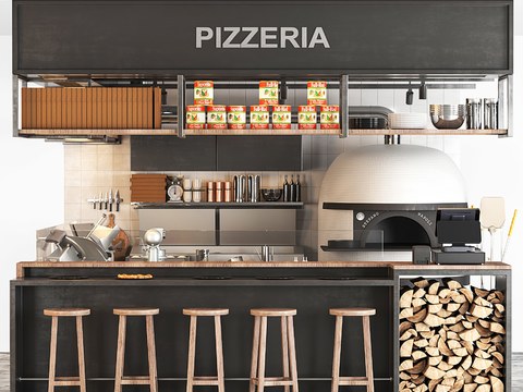 Modern Pizza Shop Bar Counter